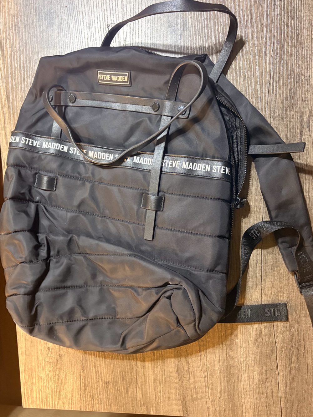 Steve Madden Black Sling Backpack